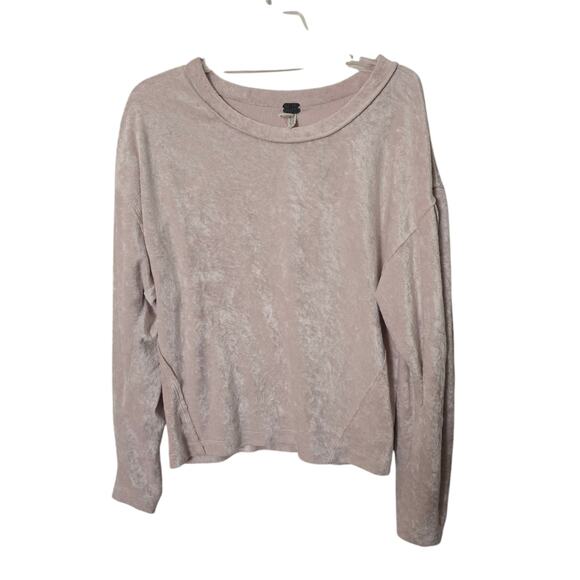 We The Free People Top Milan Light Pink Crushed Velvet Fairy Core Whimisy S - Picture 1 of 11